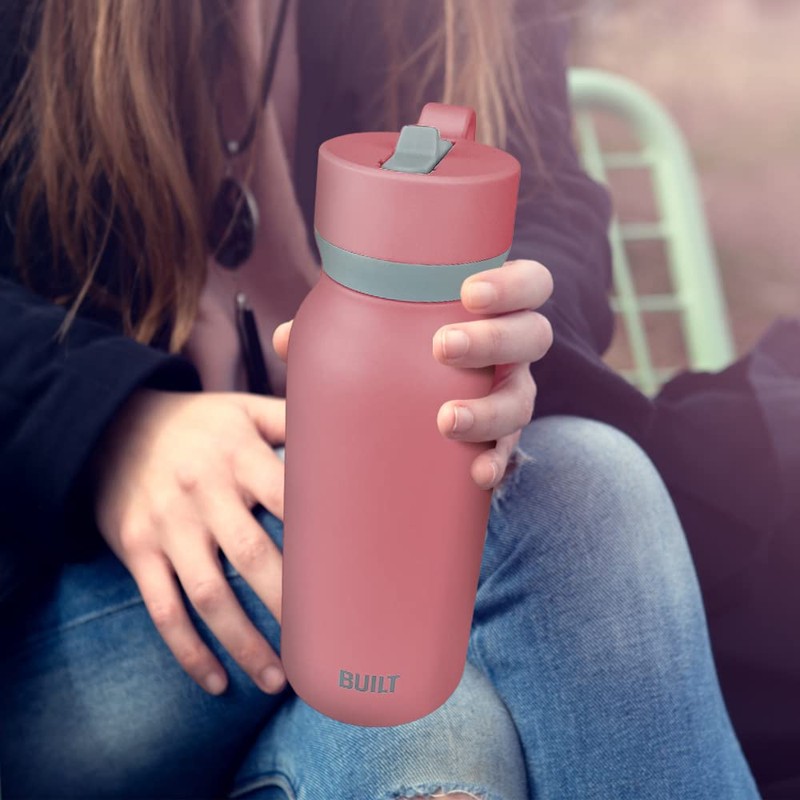 Built 32oz Cascade Bottle with Wide Mouth Straw Lid and