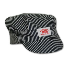 Roundhouse Round House Train Conductor Hickory Striped Engineer Hat - Child - Made in USA, Vintage Stripe, One Size