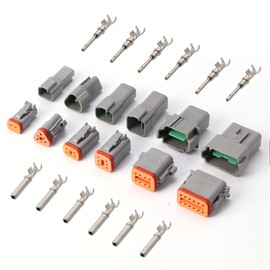 JYCONNECTS Car Connector Set, German Plug 2 3 4 6 8 12 Pin Waterproof DT Plug for Motorcycle and Boat