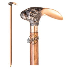 Sturdy Walking Cane Stick Antique Style Brass Handle Foldable Walking Cane Fancy Gifts for Men and Women (Antique Rabbit)