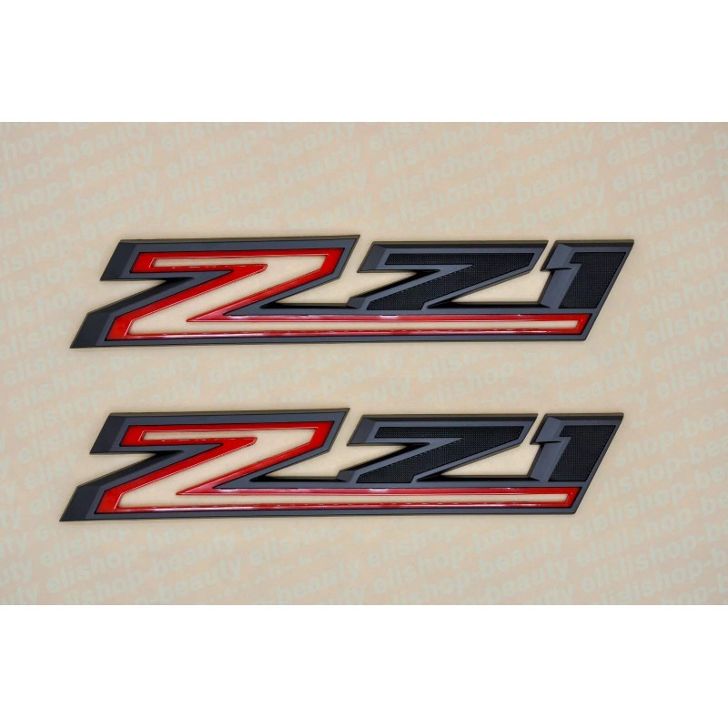 OEM 2pcs Black Red 2019-2023 Chevy Silverado Z71 Emblem Fender