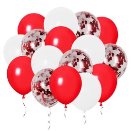 12inch Red White Latex Balloons Set, 50pcs red and white balloons Set for Birthday Party Wedding Baby Shower Holiday Party Decoration