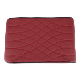 VekAuto Car Center Console Cover Car Armrest Cover 12.6"x8.27"x1.97" Dark Red Nappa Leather Memory Foam