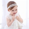 Pejlnd Baby Girl Headbands - 1Pcs Pearl Diamond Embroidered Double