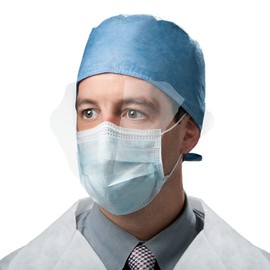 TRONEX 50 or 200 Pack Medical Grade Procedure Face Masks With Eyeshield & Earloops Fluidshield Fog-Free (200)