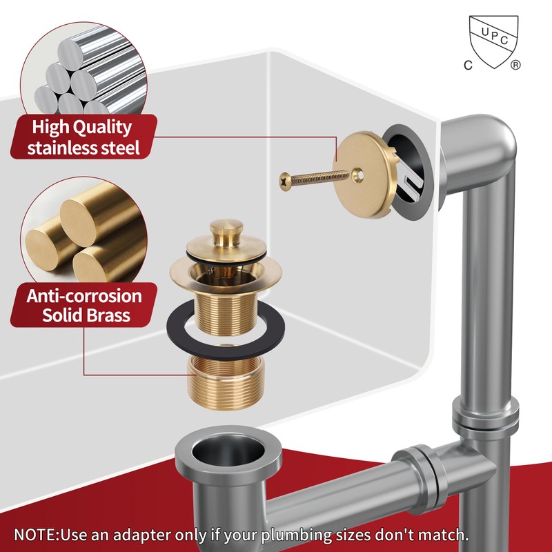 PRIMSOPH Lift Turn Tub Drain Trim Kit with One Hole