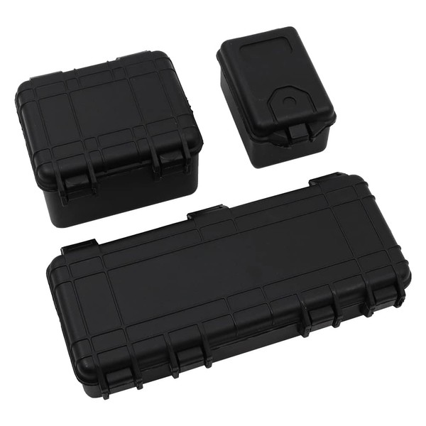 WANGCL 3PCS RC Tool Box Trunk Decoration Accessories for 1:10 RC Crawler Car Traxxas Trx4 Axial Scx10 90046 CC01 D90 D110 -Black