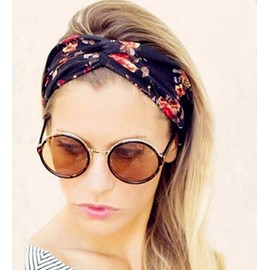 WOIWO Women's Headbands Elastic Hairbands Turban Stretchy Floral Style Hair Band