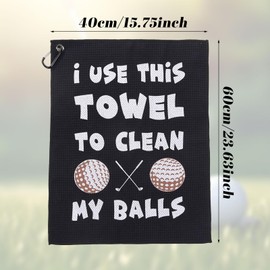 FUIPVGI Funny Golf Towel Gag Gift, Golf Towel Clean Golf Balls, Funny Golf Towels Golf Accessories With Clip for Golf Bag, for Men Husband Boyfriend Dad Golfers Golf Fan for Christmas Birthday (Black)