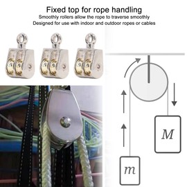 4 Pieces Double Pulley Double Pulley 100kg 220lb Bearing Zinc Alloy Crane Lifting Double Pulley Pulley