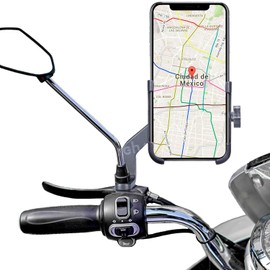 Archy Base Soporte Porta Celular para Motocicleta Rotacion 360 Aleacion Metal Ultra Firme Vertical Universal Accesorios para Moto Motoneta Espejo Retrovisor Seguro (11261C2) (Negro)