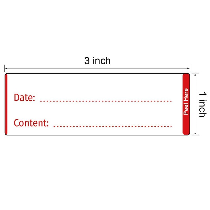 300 Pieces Removable Food Storage Self-Adhesive Sticker 1 x 3