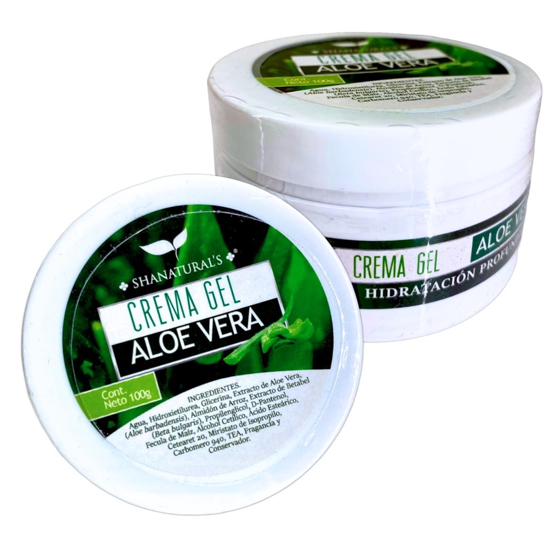 Shanaturals Crema Gel de Aloe Vera (Sábila), Hidratación Profunda, 100g