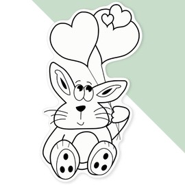 Extra Large 460mm 'Cute Bunny' Permanent Sticker Decal for Cars/Windows/Bins/Walls (DW00130363)