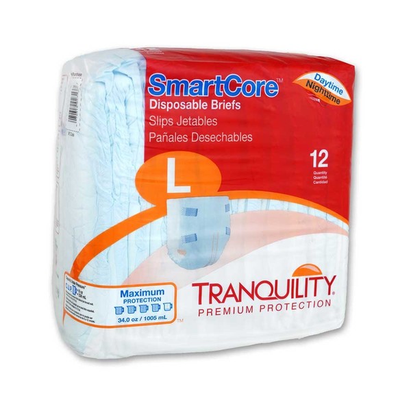 Tranquility SmartCore Breathable Briefs, Large, Case/96 (8/12s)