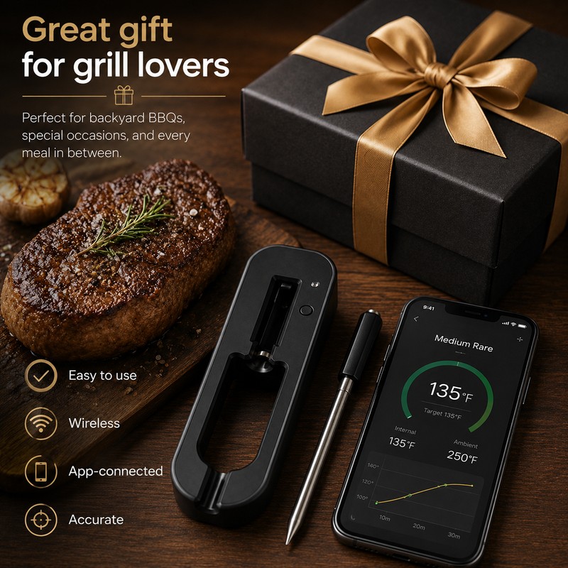 Digital Meat Thermometer for Cooking – Waterproof Instant Read Probe