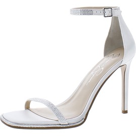 Jessica Simpson Women's Ostey Ankle Strap Heeled Sandal, White, 6.5