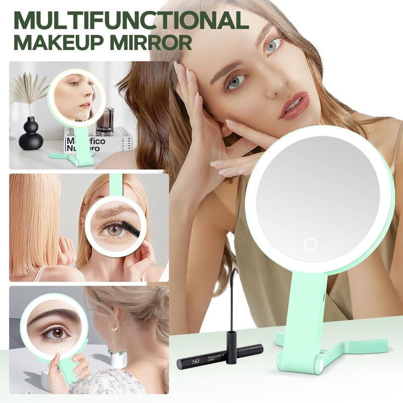 MIYADIVA Lighted Makeup Mirror, 30X Magnifying Mirror with Light, Hanging