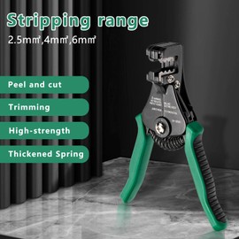 Oiieco Automatic Wire Stripper, Multifunctional Photovoltaic Solar Wire Stripping Plier Cable Cutter Strips 10-22 AWG Wire 2.5/4/6mm² Electrician Cable Stripper