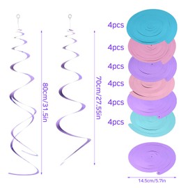 Focenat 30pcs Butterfly Hanging Swirl Decorations, Ceiling Butterfly Birthday Decoration, Spring Summer Themed Pink Purple Butterfly Birthday Party Decor for Girl Kid Children for Baby Shower,Wedding