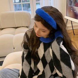 PHILSP Plush Hair Decoration Fashion Small Blue Hair Accessories Women Students Headband Simple Hair Clips Delicate Hair Rope for Party Clothing 5