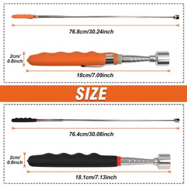 LEONTOOL 20 Lbs Magnetic Telescoping Pick Up Tool Extends from 7 to 30 inches Telescopic Magnet Stick Extension Tool Extendable Pickup Tool Useful for Hard-to-Reach, Sink Drains Mechanic Automotive