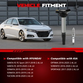 UF596 Set of 4 Ignition Coil Pack and Iridium-Platinum Spark Plugs Compatible with Toyota Corolla Prius Matrix, Pontiac Vibe, Scion xD, Lexus CT200h 1.8L,Replace UF-596 UF596 UF-619 IC722 IC686