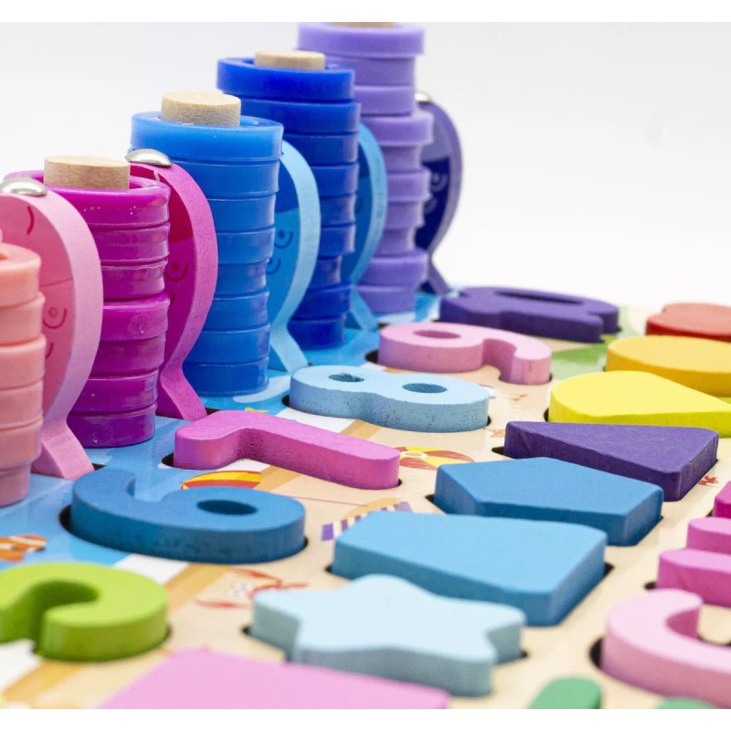 FABRICA DEL JUEGO Tablero De Madera Educativo 6 En 1