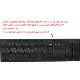 Dell Keyboard Cover Skins - Compatible with Dell KB216 Wired Keyboard & Optiplex 5250/3050/3240/5460/7450/7050 & Inspiron AIO 3475/3670/3477 Desktops