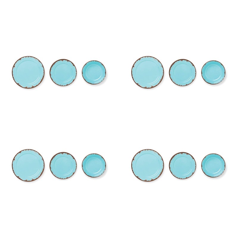 Fox Run Melamine Dinnerware Set Teal, 10"