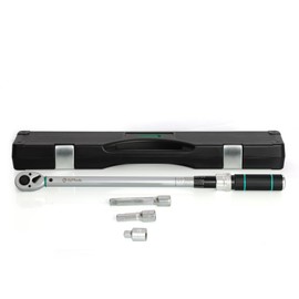YLP Tools 4-Piece Torque Wrench Set – 1/2" Drive Click Torque Wrench (25–250 ft-lb), 3/8" Adapter, 3" & 5" Extension Bars, ±3% Accuracy, Chrome Vanadium Steel, Includes Storage Case