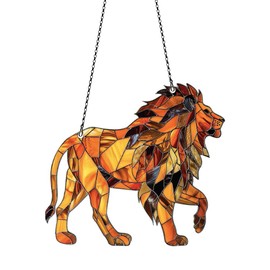 Lion Ornament Acrylic Window Hanging, Gift for Wild Animal Lovers, Home Wall Room Hanging Decor, Christmas Decorations