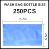 250pcs Tattoo Wash Bottle Bags,6inX9in Black Thicken Odorless Disposable Squeeze