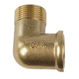 Thread in L Shape AG Female Fitting Double Nipple Sleeve 3/4 Inch or 1/2 Inch Thread, Thread Model: L6 3/4 AG-3/4 Female Made of Copper
