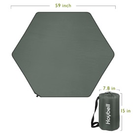 Hoybell Hexagon Playpen Mat, Compatible with POP N GO Baby Playpen, 59 inch Self Inflating Mattress Pad, Portable and Comfortable Play Yard Mat with Carry Case - Dark Grey