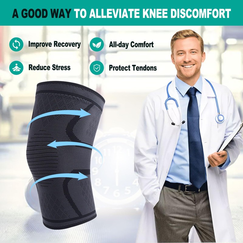home harbor 2 x Knee Support Set for Women/Men, Knee