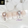 Cream puff handmade nail tips - Long round / 슈크림