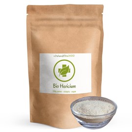 Vitalundfitmit100 Organic Hericium Powder 100 g - Hedgehog Spiked Beard, Raw Food, Vegan