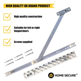 Home Secure™ uPVC Door Restrictor Stay. 335mm For uPVC, Aluminium, French, Patio Doors