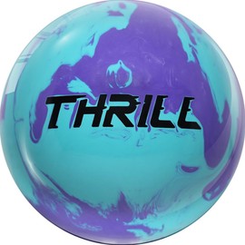 Motiv PRE-DRILLED Max Thrill Hybrid Bowling Ball - Sky Blue Solid/Purple Pearl 13lbs (This Item Includes a Free Bowlerstore Rubber Shammy)