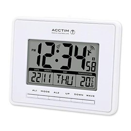 Acctim Infinity 71952 Radio Controlled LCD Alarm Clock in White