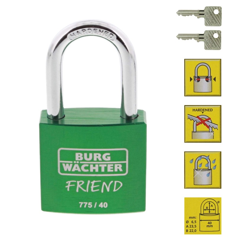 Burg-Wächter Cylinder Padlock 775 40 35 Green SB