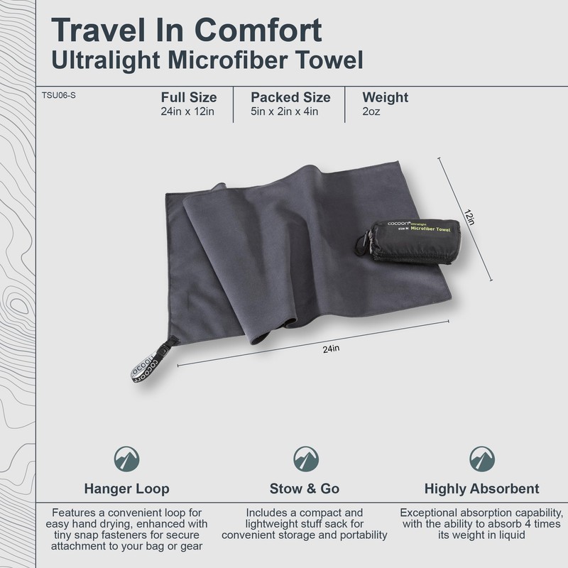 Cocoon ultralight - lightweight microfibre hand towel, s