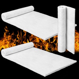 Amylove 3 Pcs Ceramic Fiber Insulation Blanket 32" x 16" x 1/4" Fireproof High Temperature Insulation Blanket for Furnace, Forges, Kilns, Stoves