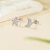 Loutade Women's Silver Stud Earrings, 925 Sterling Silver Star Stud
