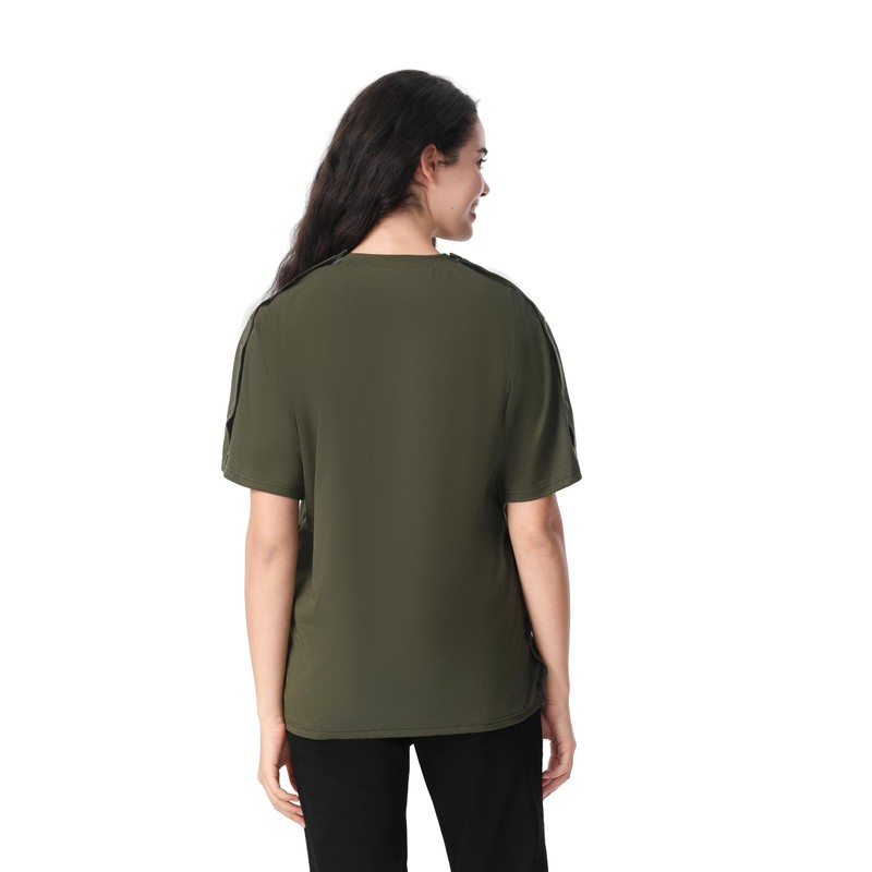 Magnetic Buttons Post Shoulder Surgery Recovery Shirt for Men V-Neck