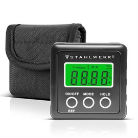 STAHLWERK Digital Protractor LB-360 ST Inclinometer, Level Box, Inclinometer with Magnetic Base and Illuminated LCD Display for Precise Measurement of Angles and Tilts