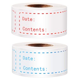 400pcs Removable Freezer Labels, 1 x 3 Inch Food Storage Stickers, Refrigerator Freezer Paper Label Easy Clean Leaves No Residue, 2 Color Food Labels Roll