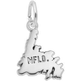 Rembrandt Sterling Silver Newfoundland Map Charm by Rembrandt
