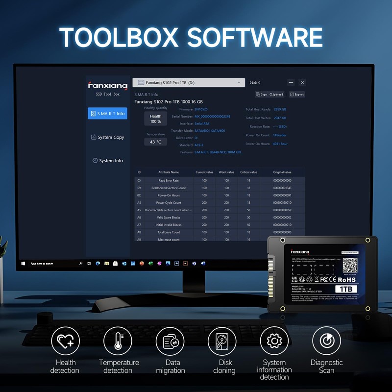 fanxiang S101 250GB SSD SATA III 6Gb/s 2.5" Internal Solid